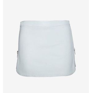 Intermix Light Gray/Blue Leather Skirt with Side Zippers Size Small